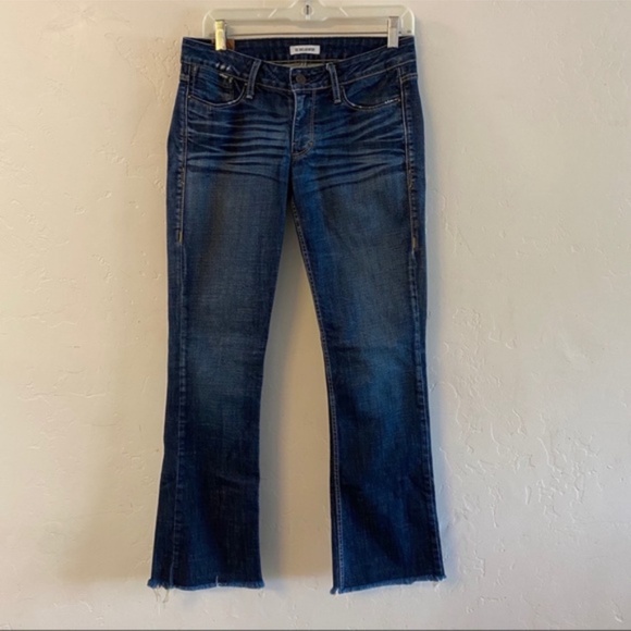 The Sinclair MFGRP Dark Wash Raw Hem Straight Jeans Size 4 - Picture 1 of 7